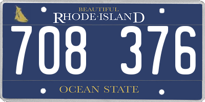 RI license plate 708376