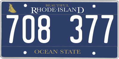 RI license plate 708377