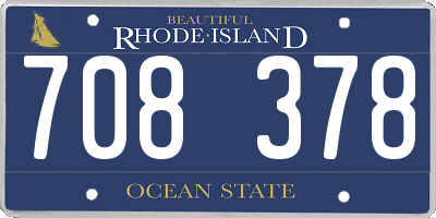 RI license plate 708378