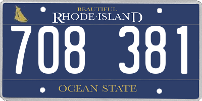 RI license plate 708381