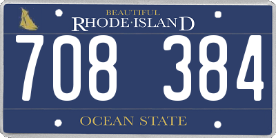 RI license plate 708384