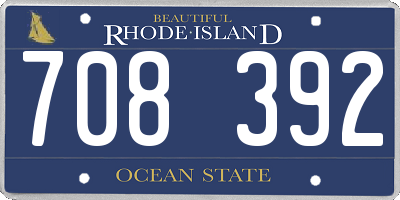 RI license plate 708392