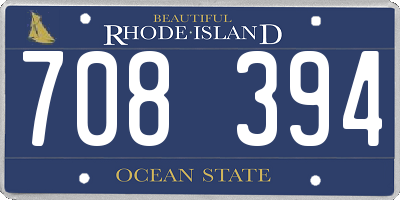 RI license plate 708394