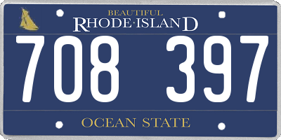 RI license plate 708397