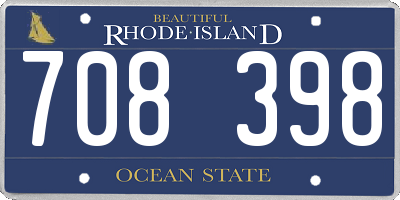 RI license plate 708398