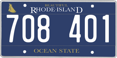RI license plate 708401