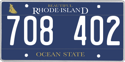 RI license plate 708402