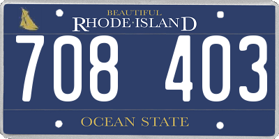 RI license plate 708403