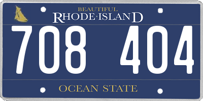 RI license plate 708404