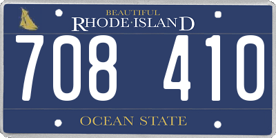 RI license plate 708410