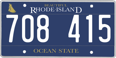 RI license plate 708415