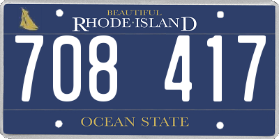 RI license plate 708417
