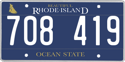 RI license plate 708419