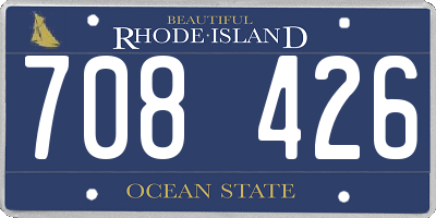 RI license plate 708426