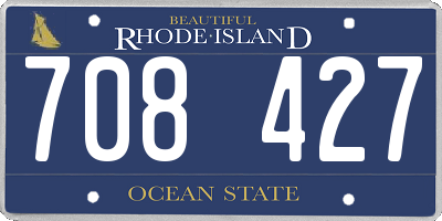 RI license plate 708427