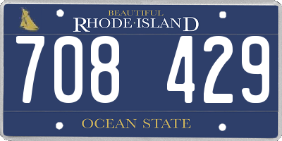 RI license plate 708429