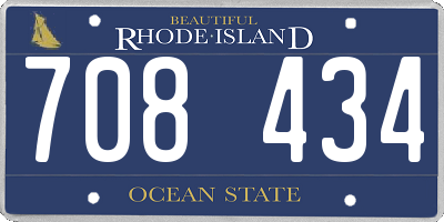 RI license plate 708434