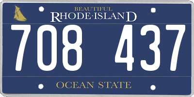 RI license plate 708437