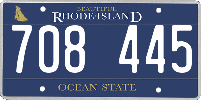 RI license plate 708445