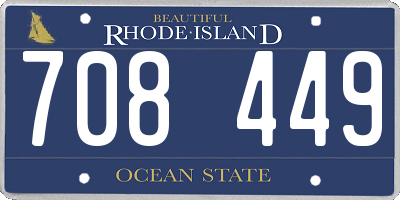RI license plate 708449