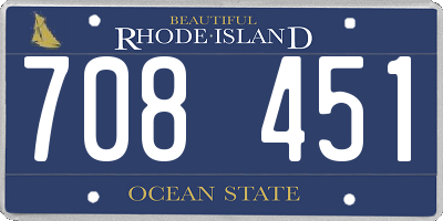 RI license plate 708451