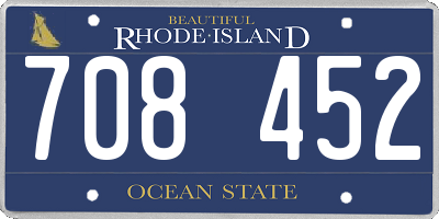 RI license plate 708452