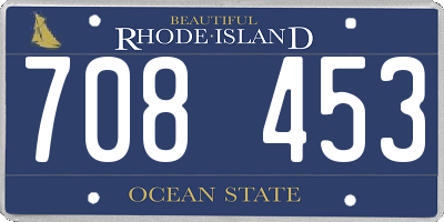 RI license plate 708453