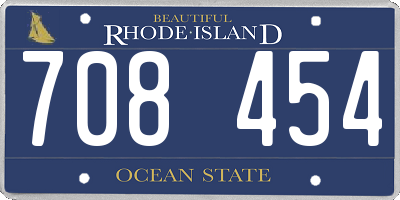 RI license plate 708454