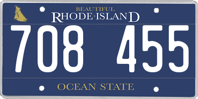 RI license plate 708455