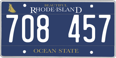 RI license plate 708457