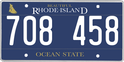 RI license plate 708458