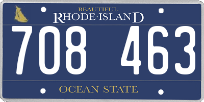RI license plate 708463