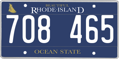 RI license plate 708465
