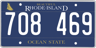 RI license plate 708469