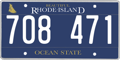 RI license plate 708471