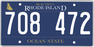 RI license plate 708472
