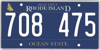 RI license plate 708475
