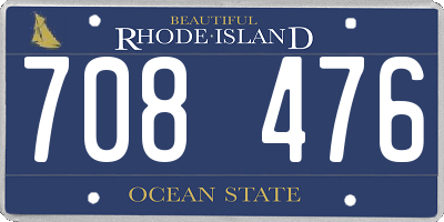 RI license plate 708476