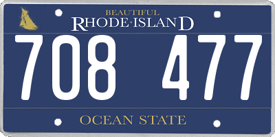 RI license plate 708477