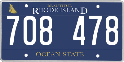 RI license plate 708478