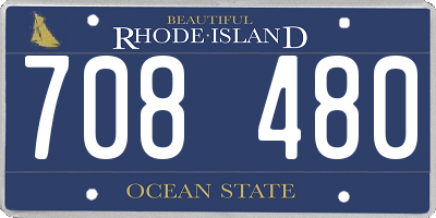 RI license plate 708480