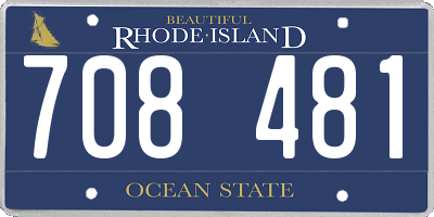 RI license plate 708481