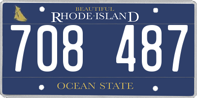 RI license plate 708487