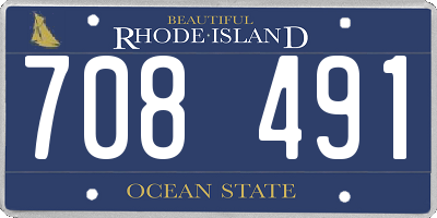 RI license plate 708491