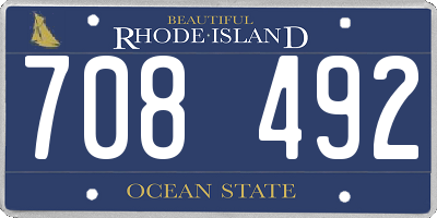 RI license plate 708492