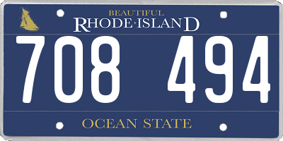 RI license plate 708494