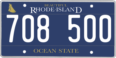 RI license plate 708500