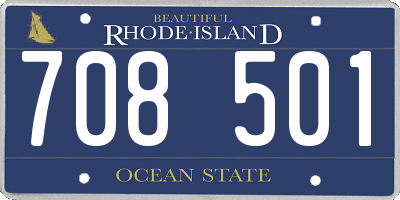 RI license plate 708501