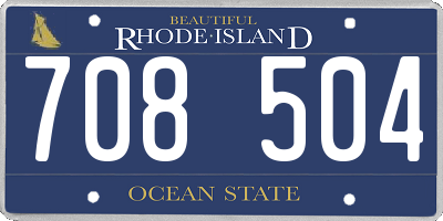 RI license plate 708504