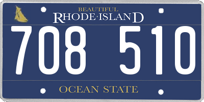RI license plate 708510